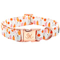 Elegant little tail Dog Collar Halloween Dog Collar Pumpkin Print Pet Collar Dog Girl Boy Pet Collar Puppy Collar Cotton with Metal Buckle Adjustable Dog Collar for X-Small Puppy
