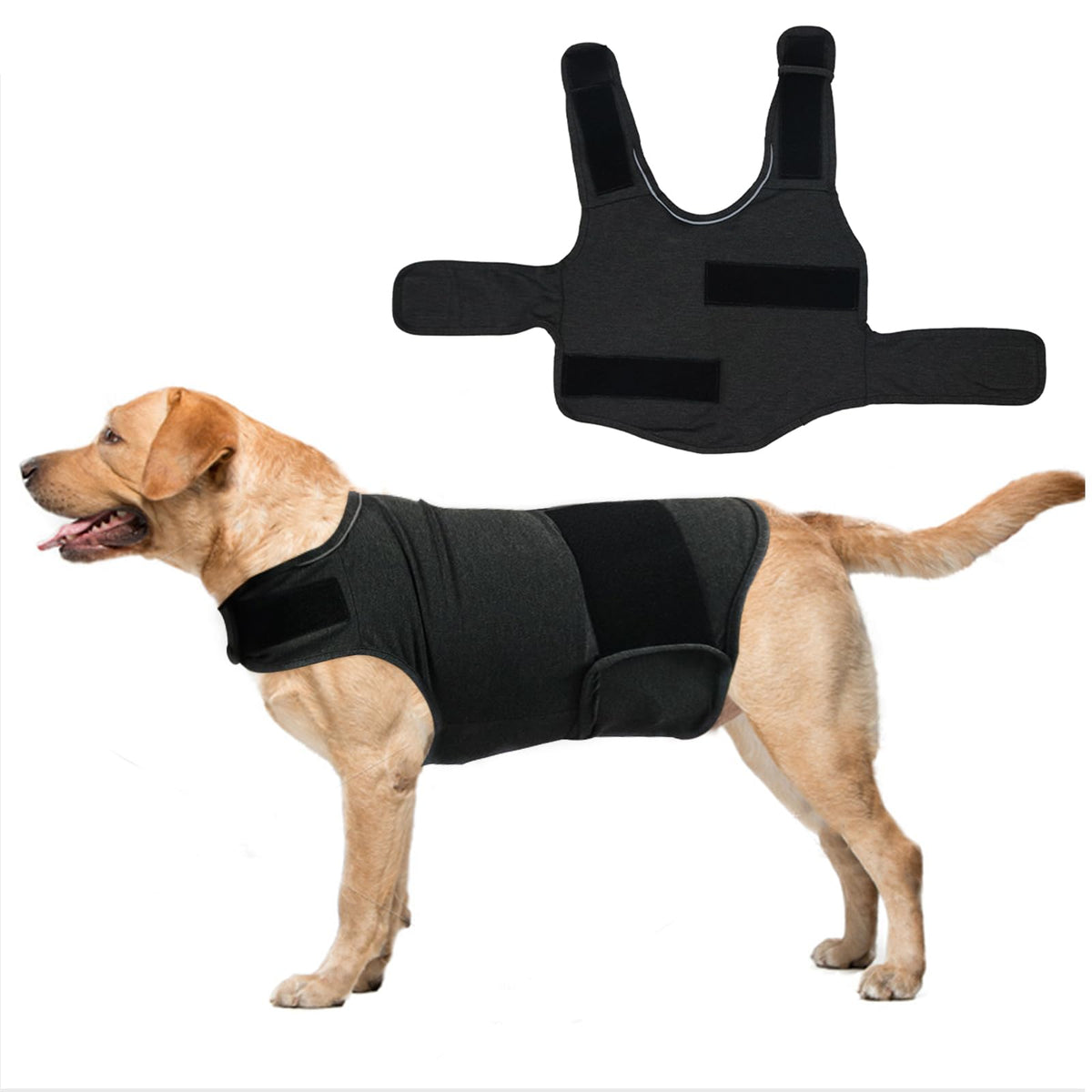 YoyoxinfishSkin-Friendly Dog Calming Shirtfor ThunderstormTravel FireworksVet VisitsComfort Dog Anxiety Relief CoatKeep Pet CalmSeparation Anxiety Relief for Dogs (Dark Gray X-Small)