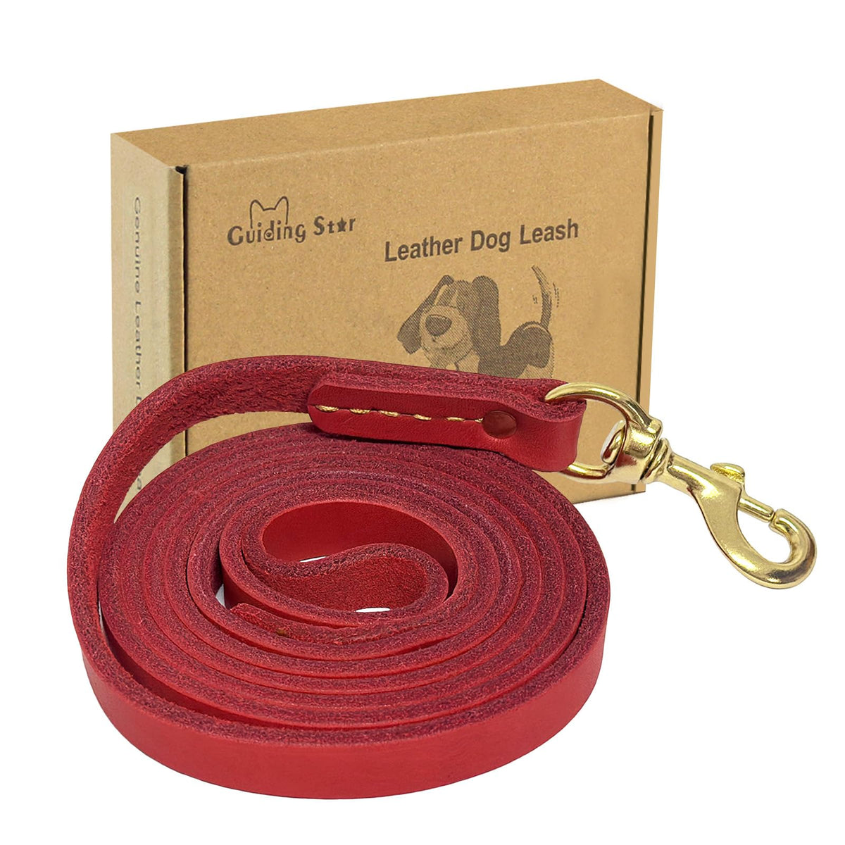 High Quality Leather Dog Leash, 6ft for Daily Walks