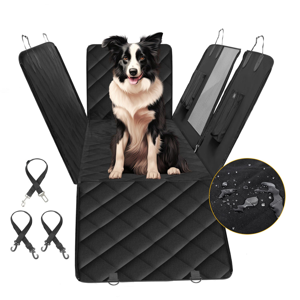 Waterproof Dog Seat Cover for Cars, Breathable Mesh Window